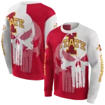 iowa state cyclones graphic punisher red white hoodie best selling