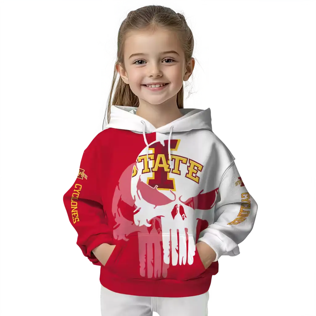 iowa state cyclones graphic punisher red white hoodie top rated iowa state cyclones graphic punisher red white hoodie top rated