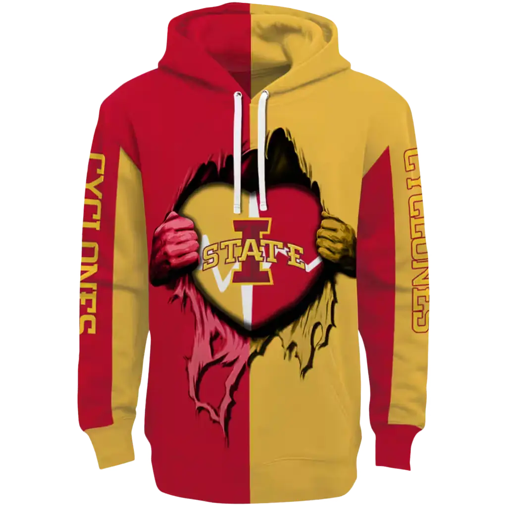 iowa state cyclones heartbeat graphic red hoodie best selling iowa state cyclones heartbeat graphic red hoodie best selling