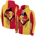 iowa state cyclones heartbeat graphic red hoodie best selling