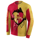 iowa state cyclones heartbeat graphic red hoodie best selling