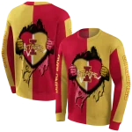 iowa state cyclones heartbeat graphic red hoodie best selling