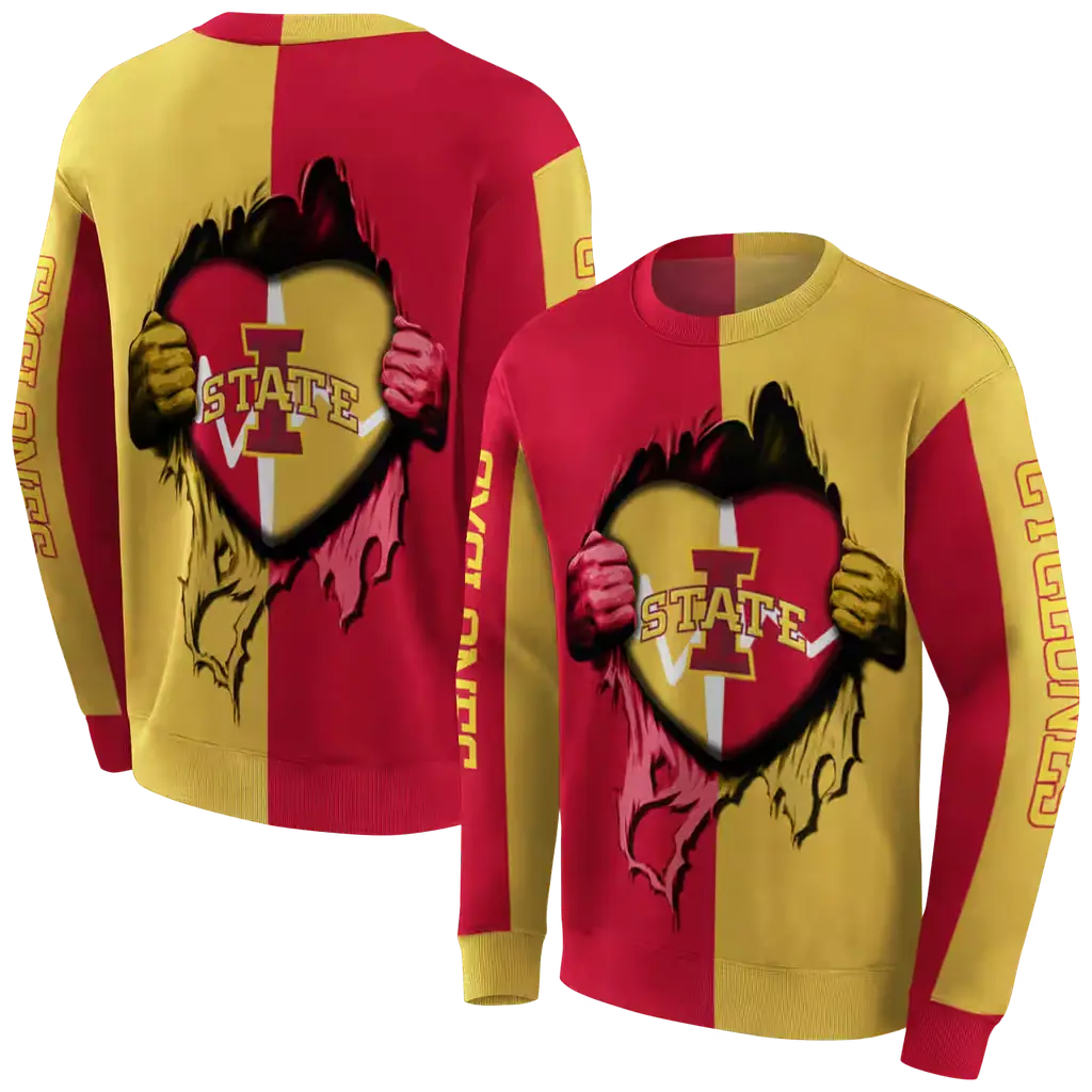 iowa state cyclones heartbeat graphic red hoodie premium grade iowa state cyclones heartbeat graphic red hoodie premium grade