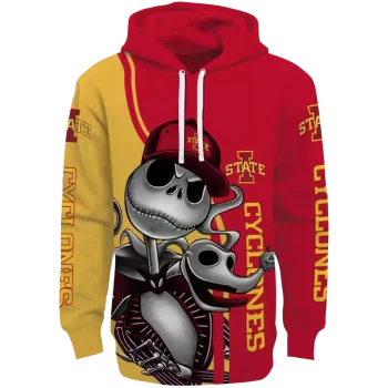 iowa state cyclones jack skellington red hoodie best selling