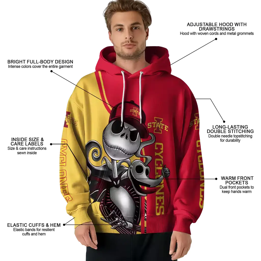 iowa state cyclones jack skellington red hoodie latest model iowa state cyclones jack skellington red hoodie latest model