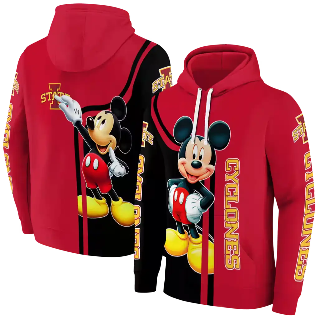 iowa state cyclones mickey mouse red black hoodie fashion forward iowa state cyclones mickey mouse red black hoodie fashion forward