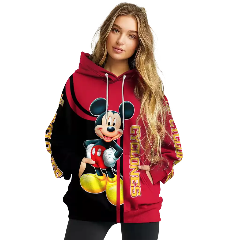 iowa state cyclones mickey mouse red black hoodie high quality iowa state cyclones mickey mouse red black hoodie high quality