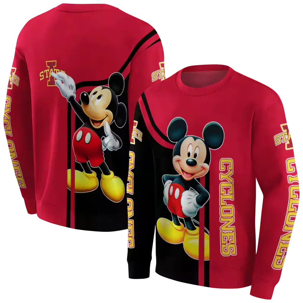 iowa state cyclones mickey mouse red black hoodie premium grade iowa state cyclones mickey mouse red black hoodie premium grade