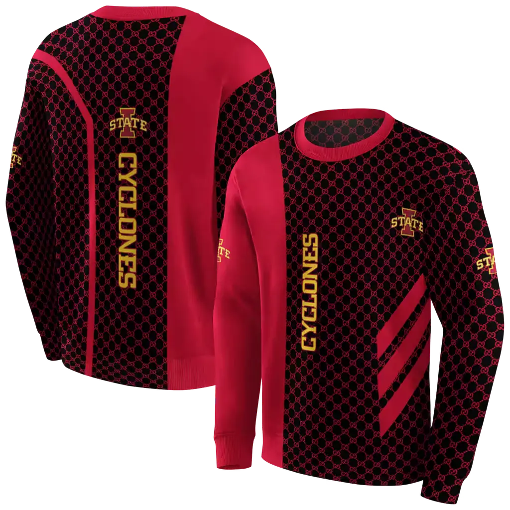 iowa state cyclones monogram pattern red hoodie premium grade iowa state cyclones monogram pattern red hoodie premium grade