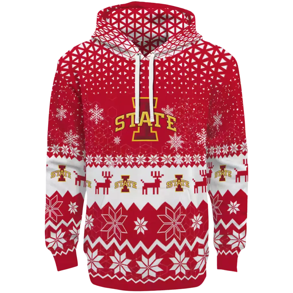 iowa state cyclones reindeer motif red hoodie best selling iowa state cyclones reindeer motif red hoodie best selling