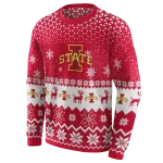 iowa state cyclones reindeer motif red hoodie best selling