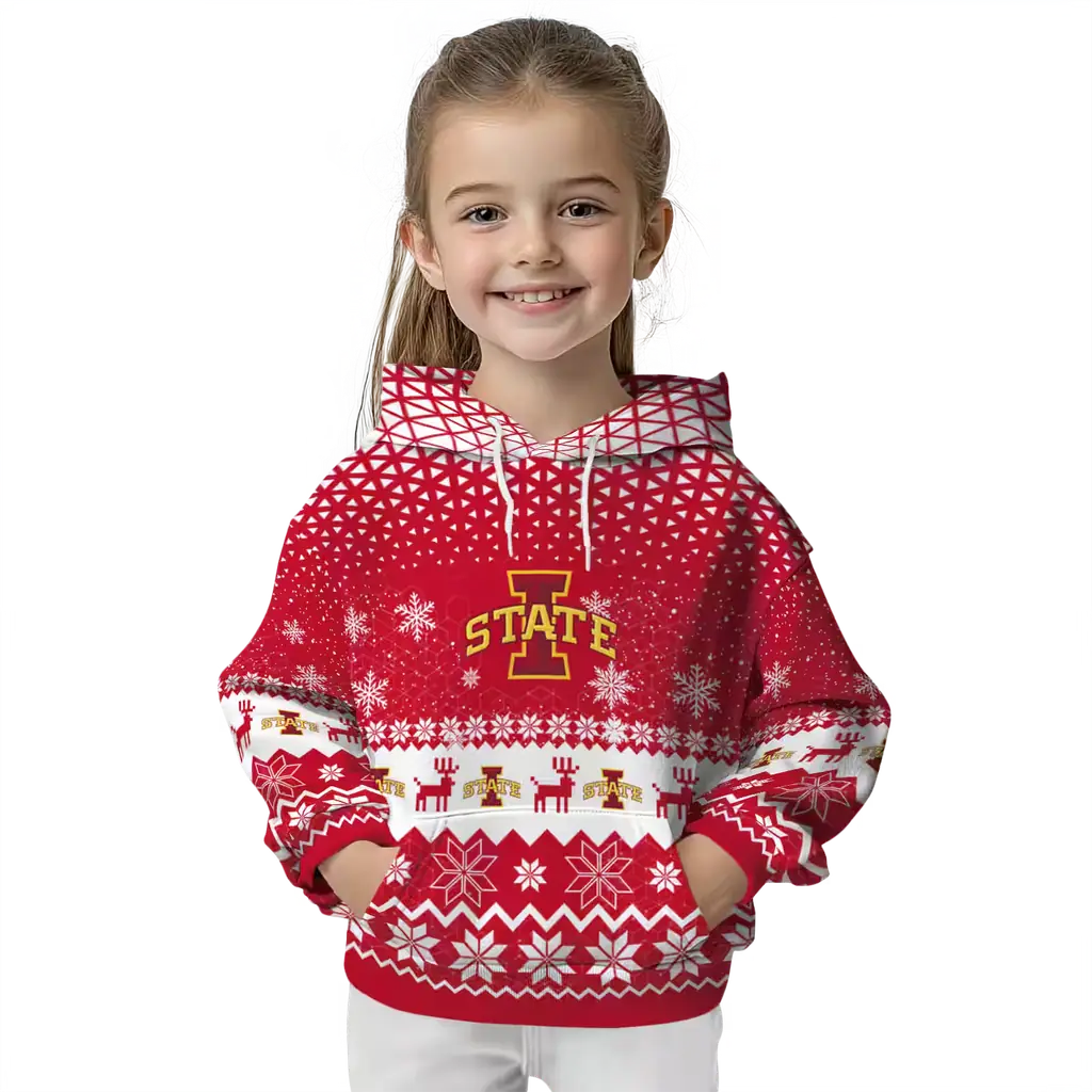 iowa state cyclones reindeer motif red hoodie top rated iowa state cyclones reindeer motif red hoodie top rated