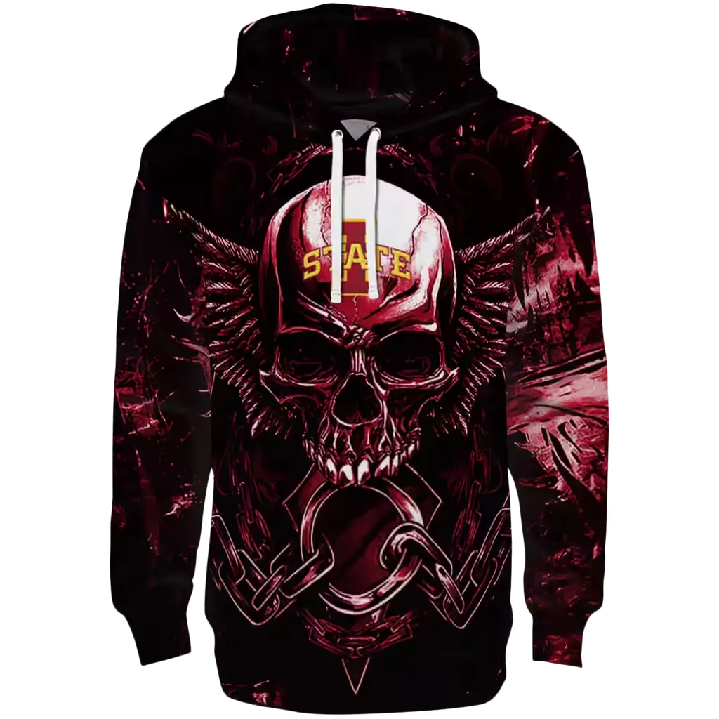 iowa state cyclones skull artwork red black hoodie best selling iowa state cyclones skull artwork red black hoodie best selling
