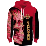 iowa state cyclones skull motif red black hoodie best selling