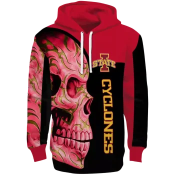 iowa state cyclones skull motif red black hoodie best selling