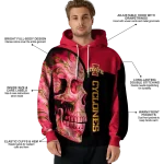 iowa state cyclones skull motif red black hoodie best selling