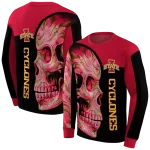 iowa state cyclones skull motif red black hoodie best selling