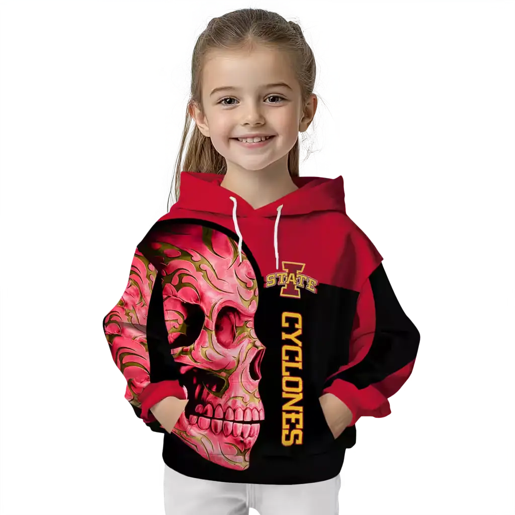 iowa state cyclones skull motif red black hoodie top rated iowa state cyclones skull motif red black hoodie top rated