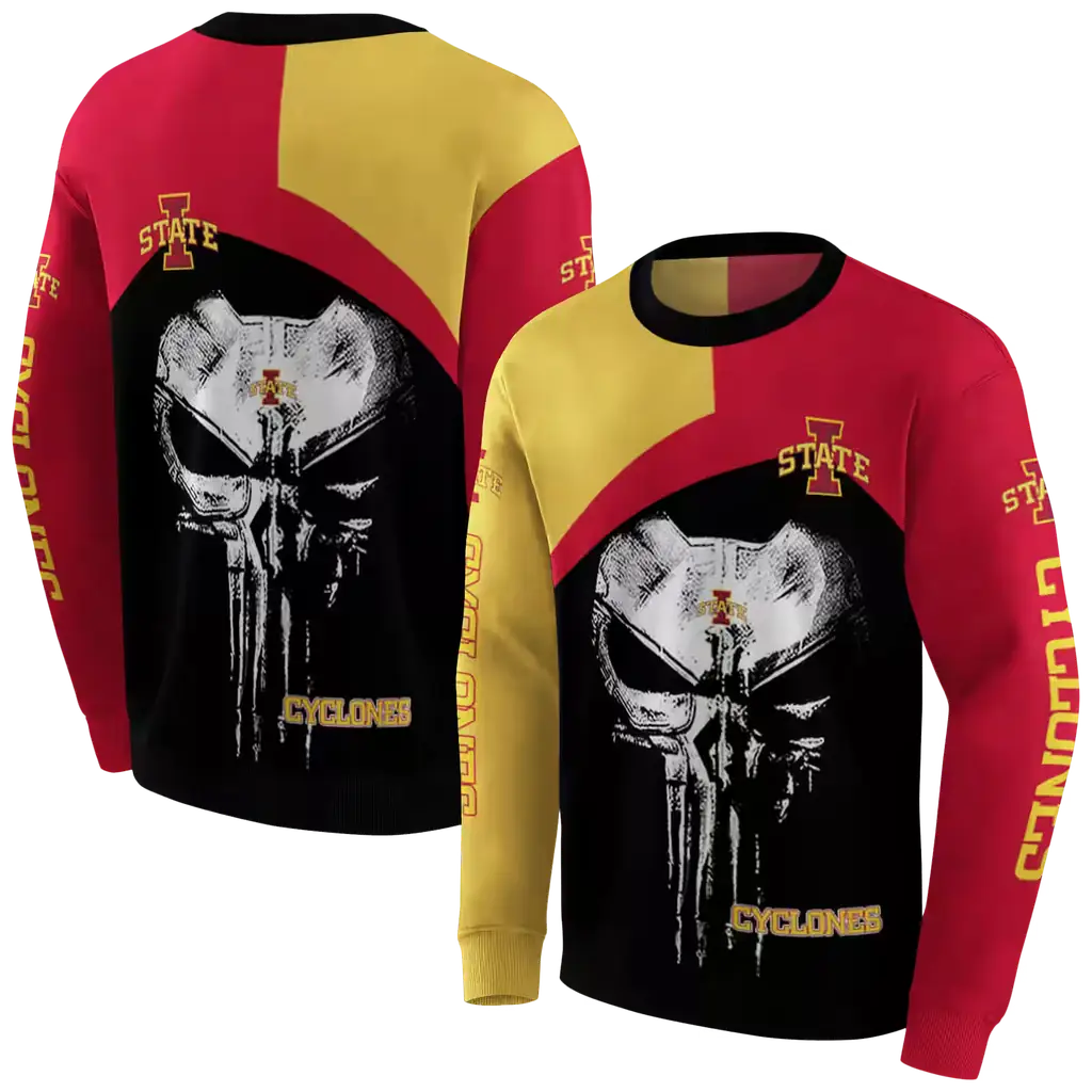 iowa state cyclones skull punisher gold black hoodie premium grade iowa state cyclones skull punisher gold black hoodie premium grade