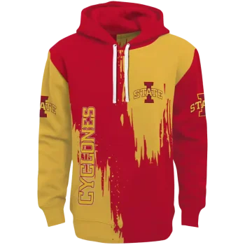 iowa state cyclones splatter effect red hoodie best selling