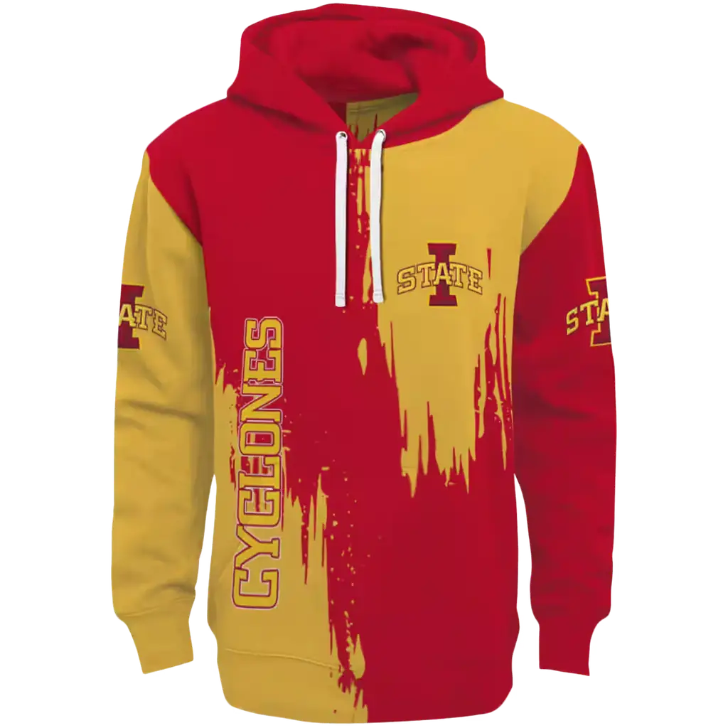 iowa state cyclones splatter effect red hoodie best selling iowa state cyclones splatter effect red hoodie best selling