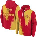 iowa state cyclones splatter effect red hoodie best selling