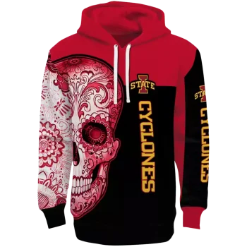 iowa state cyclones sugar skull red black hoodie best selling
