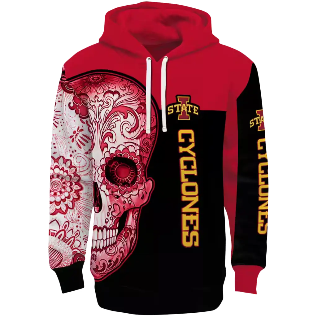 iowa state cyclones sugar skull red black hoodie best selling iowa state cyclones sugar skull red black hoodie best selling