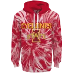 iowa state cyclones tie dye pattern red hoodie best selling