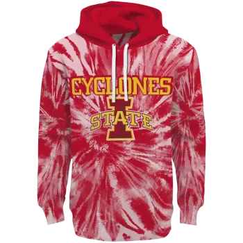 iowa state cyclones tie dye pattern red hoodie best selling