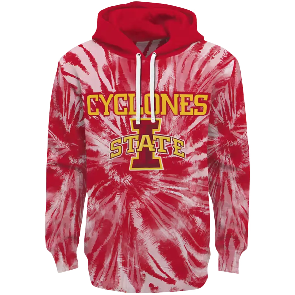 iowa state cyclones tie dye pattern red hoodie best selling iowa state cyclones tie dye pattern red hoodie best selling