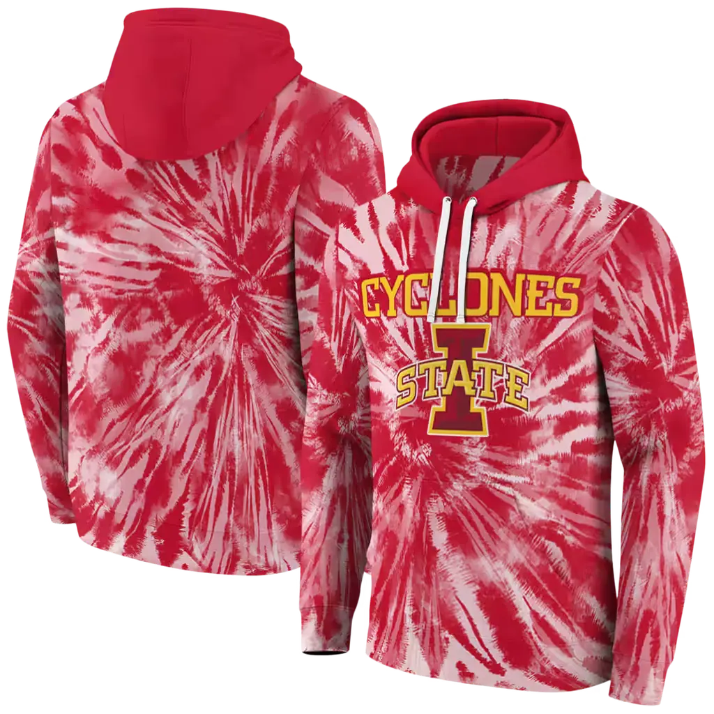 iowa state cyclones tie dye pattern red hoodie fashion forward iowa state cyclones tie dye pattern red hoodie fashion forward