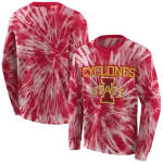 iowa state cyclones tie dye pattern red hoodie best selling