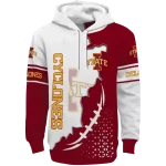 iowa state cyclones triangular pattern red white hoodie best selling