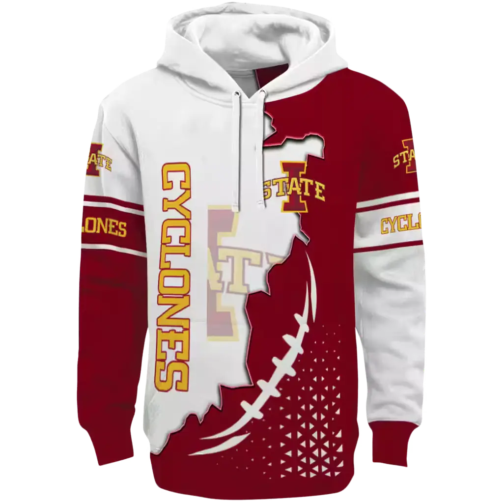 iowa state cyclones triangular pattern red white hoodie best selling iowa state cyclones triangular pattern red white hoodie best selling