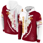 iowa state cyclones triangular pattern red white hoodie best selling