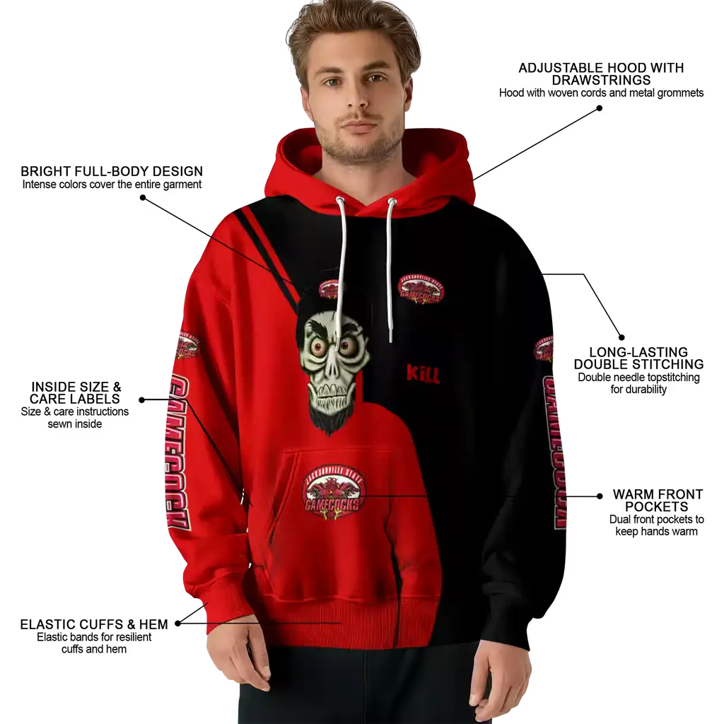 jacksonville state gamecocks achmed skull red hoodie latest model jacksonville state gamecocks achmed skull red hoodie latest model