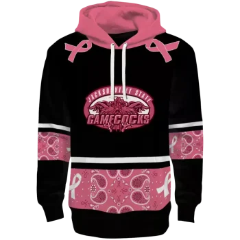 jacksonville state gamecocks awareness ribbon black pink hoodie best selling