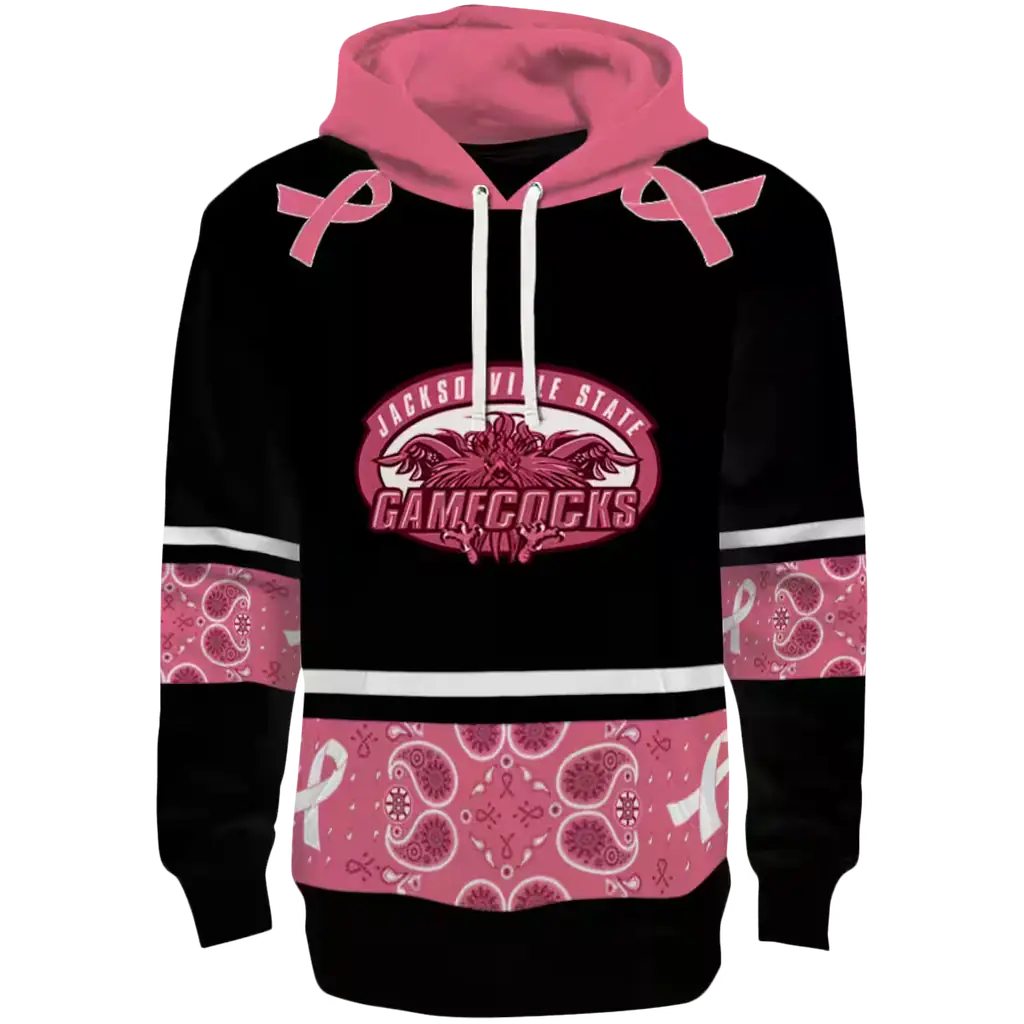 jacksonville state gamecocks awareness ribbon black pink hoodie best selling jacksonville state gamecocks awareness ribbon black pink hoodie best selling