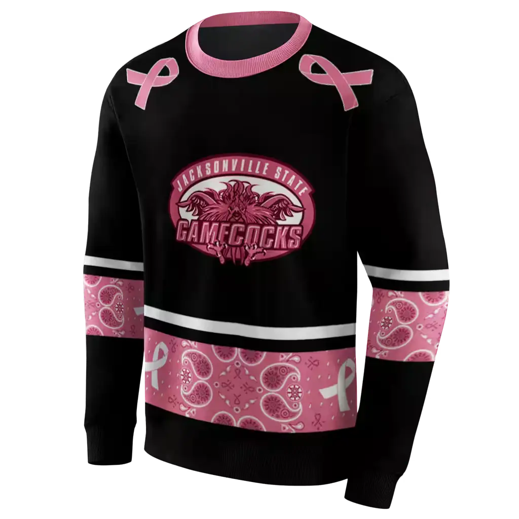 jacksonville state gamecocks awareness ribbon black pink hoodie new arrival jacksonville state gamecocks awareness ribbon black pink hoodie new arrival