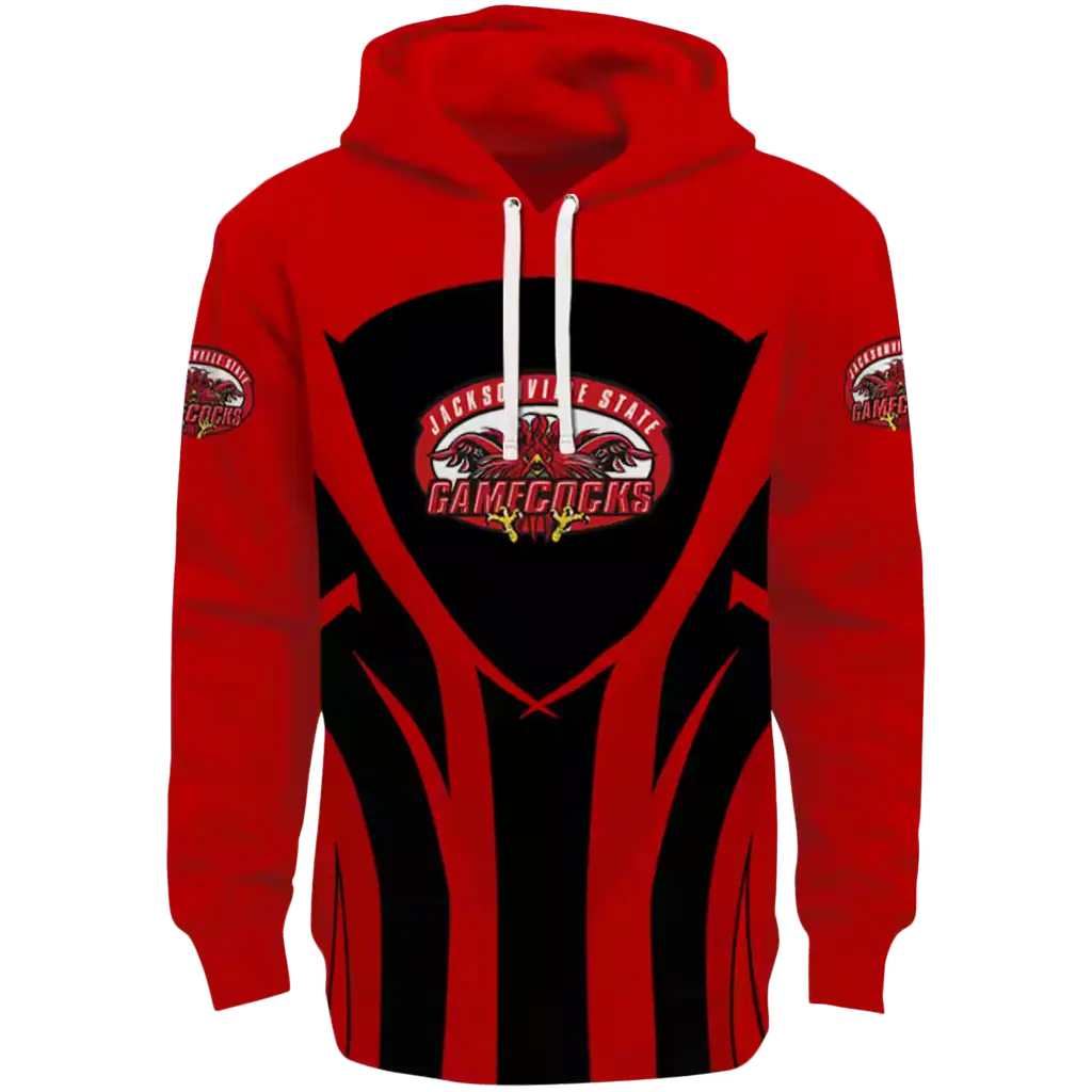 jacksonville state gamecocks concentric lines red black hoodie best selling jacksonville state gamecocks concentric lines red black hoodie best selling