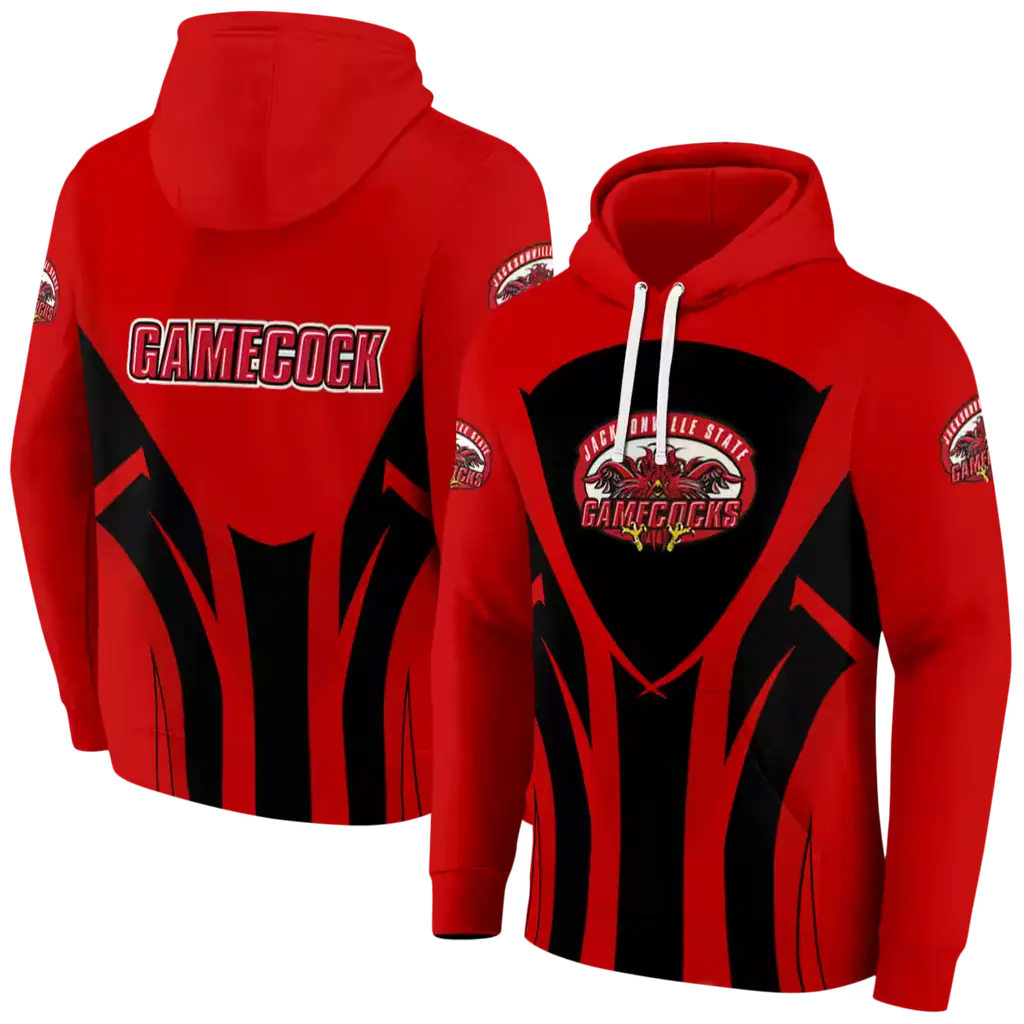 jacksonville state gamecocks concentric lines red black hoodie fashion forward jacksonville state gamecocks concentric lines red black hoodie fashion forward