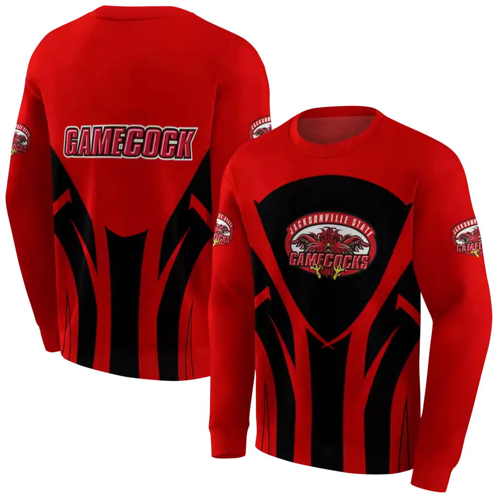 jacksonville state gamecocks concentric lines red black hoodie premium grade jacksonville state gamecocks concentric lines red black hoodie premium grade
