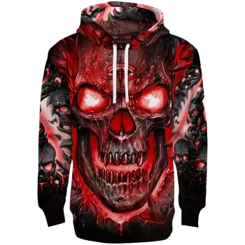 jacksonville state gamecocks demonic skull red black hoodie best selling