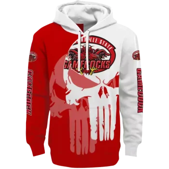 jacksonville state gamecocks graphic punisher red white hoodie best selling