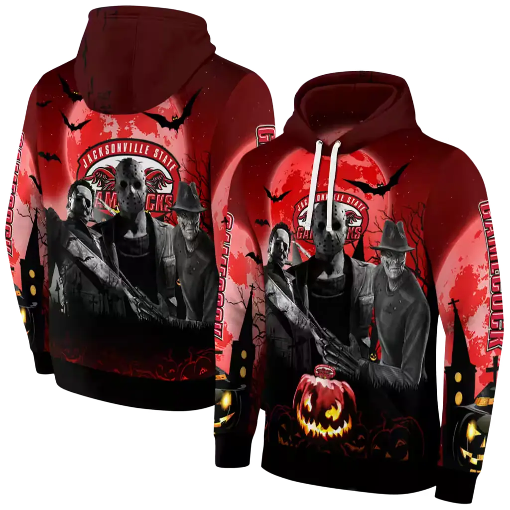 jacksonville state gamecocks halloween vibes red black hoodie fashion forward jacksonville state gamecocks halloween vibes red black hoodie fashion forward