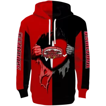 jacksonville state gamecocks heartbeat graphic red hoodie best selling