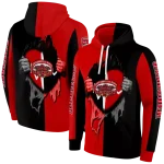 jacksonville state gamecocks heartbeat graphic red hoodie best selling