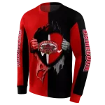 jacksonville state gamecocks heartbeat graphic red hoodie best selling