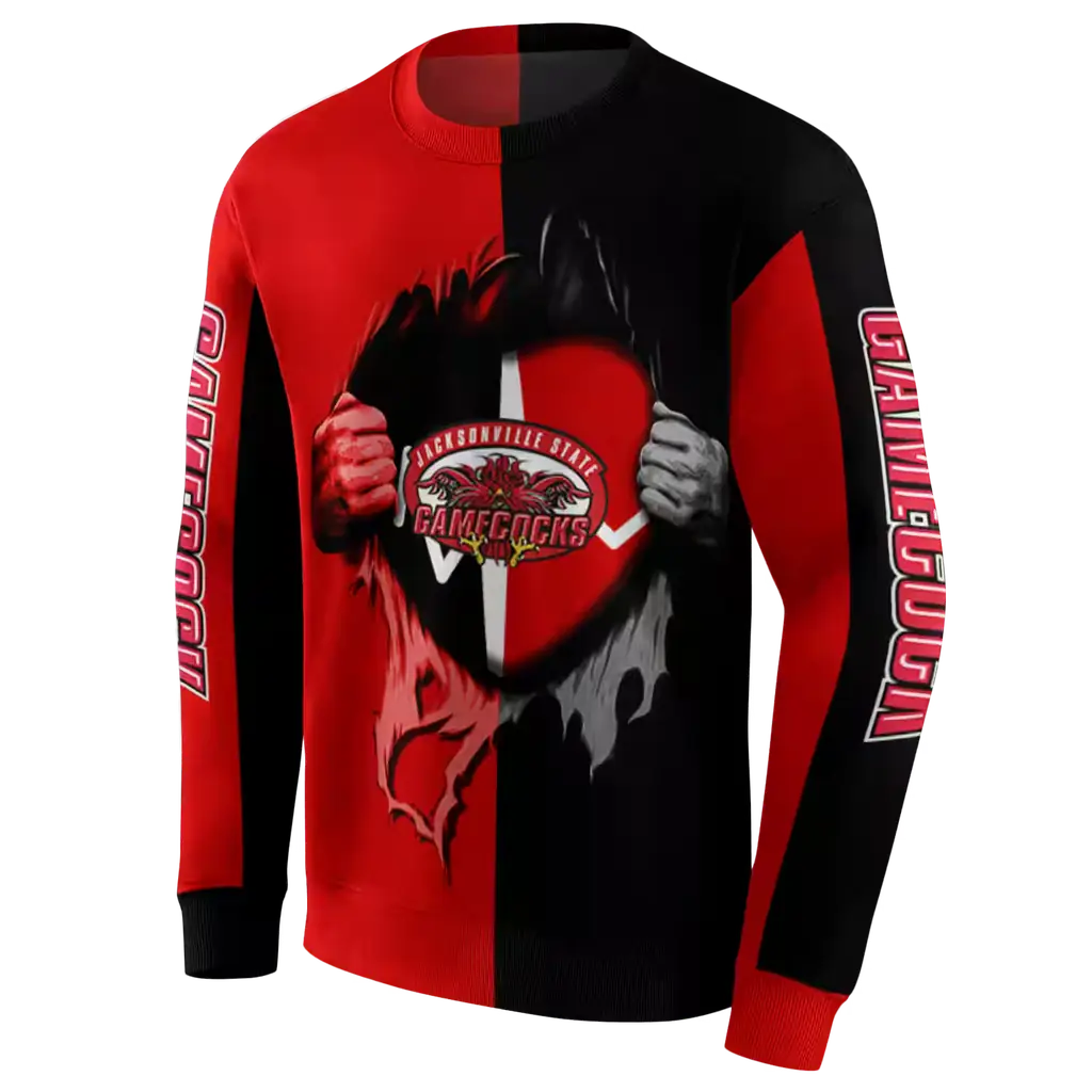 jacksonville state gamecocks heartbeat graphic red hoodie new arrival jacksonville state gamecocks heartbeat graphic red hoodie new arrival
